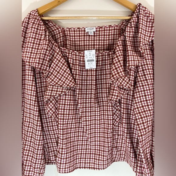 NWT J. Crew Flannel Squareneck Ruffle Top Blouse Sz XXL - Picture 9 of 12